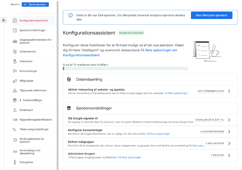 Google Analytics 4 konfigurationsassistent