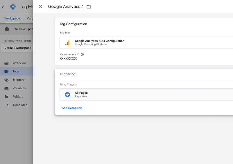 Google Analytics konfigurationstag i Google Tag Manager