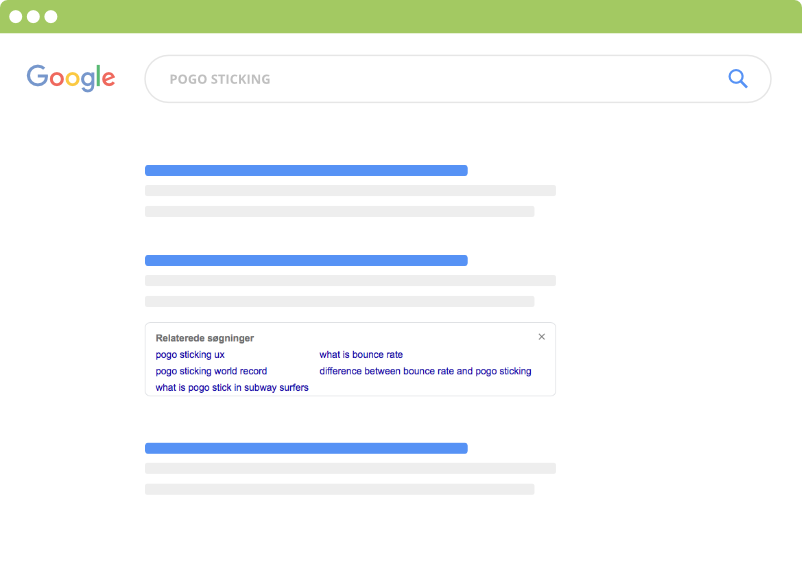 Relaterede søgninger forhindrer pogo sticking