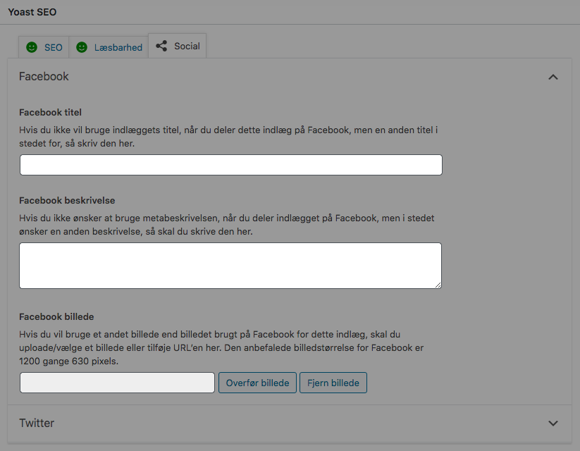 Opsætning af social cards til deling i Yoast