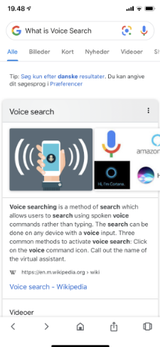 Voice search på Google